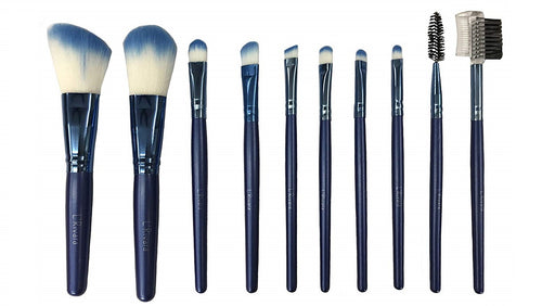 L'Rivara 10 Piece Makeup Brush Set Model LR-102 (Blue)