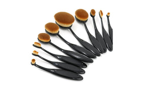 Puna Store Oval Brush Set, Black, 10 Pieces