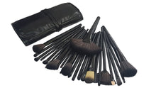 Puna Store 24 Piece Makeup Brush Set with Storage Pouch - Black
