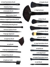 Puna Store 24 Piece Makeup Brush Set with Storage Pouch - Black