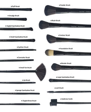 Dream Maker 18 Piece Makeup Brush Set (Black)
