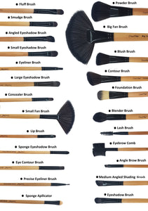 Dream Maker 24 Piece Makeup Brush Set (Bamboo)