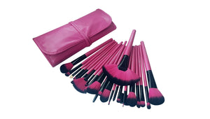L’Rivara 24 Piece Makeup Brush Set with PU Leather Case LR-110 (Pink)