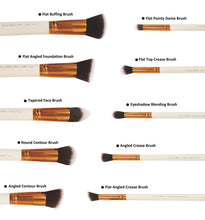Puna Store 10 Piece Makeup Brush Set, PS-541, White/Gold