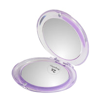 Puna Store 2X Magnifying Two Side Pocket Cosmetic Mirror, Round (Lavender)