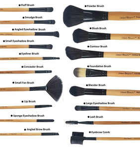 Urban Beauty Makeup Brush Set (Bamboo) 18 Piece